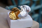 Forget Me Not Bracelet: Nature-Inspired Silver Cuff (Adjustable)
