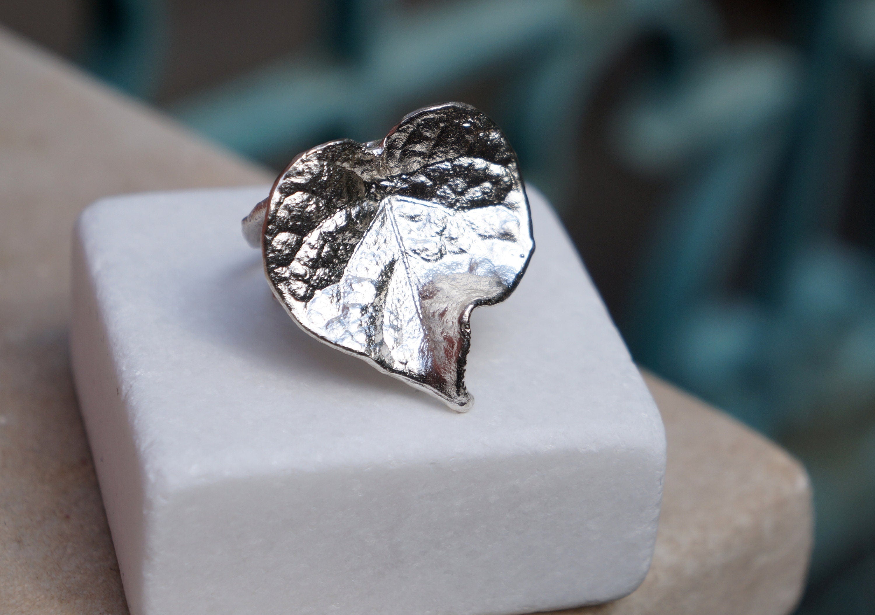 Leaf Ring: Nature Inspired Jewelry (Adjustable, Silver or Gold Plated)