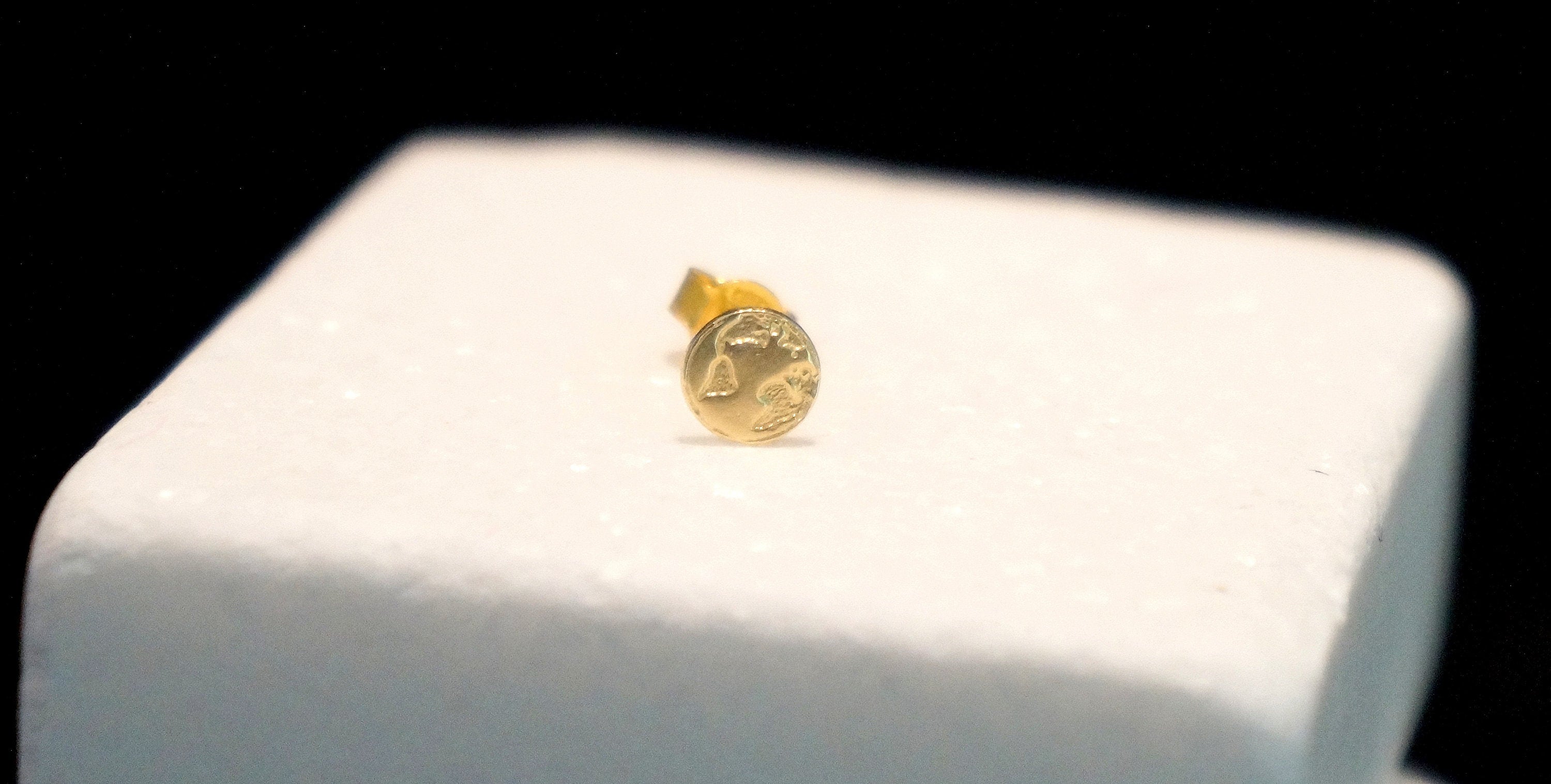 Solid Gold Stud Earrings – Tiny Circle Studs 9k 14k 18k Minimalist Jewelry