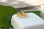 Gold Araucaria Ring, Solid Gold Jewelry, Gold Band, Gift for Her, Birthday Gift for Women, Handmade Jewelry, Promise Ring, Wedding Gift