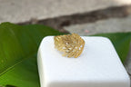 Solid Gold Fern Leaf Ring, Handmade Nature-Inspired Jewelry, Organic Forest Band, Gift for Growth & Protection (9K, 14K, 18K Real Gold)