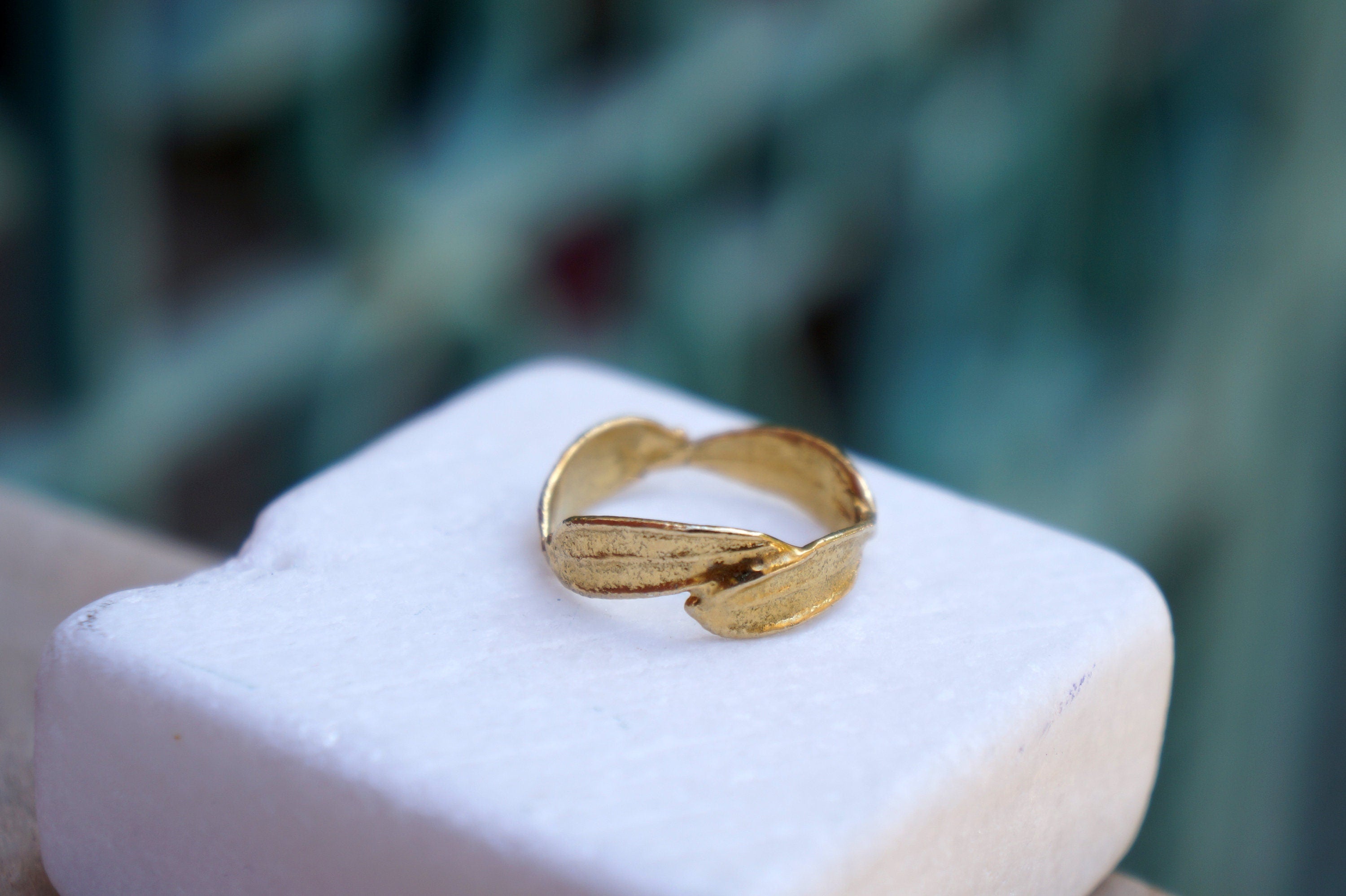 Solid Gold Olive Ring – Handmade Gold Band Ring | Nature Inspired Jewelry 9k 14k 18k