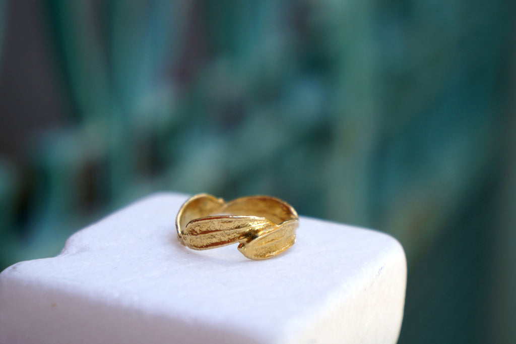 Solid Gold Olive Ring – Handmade Gold Band Ring | Nature Inspired Jewelry 9k 14k 18k
