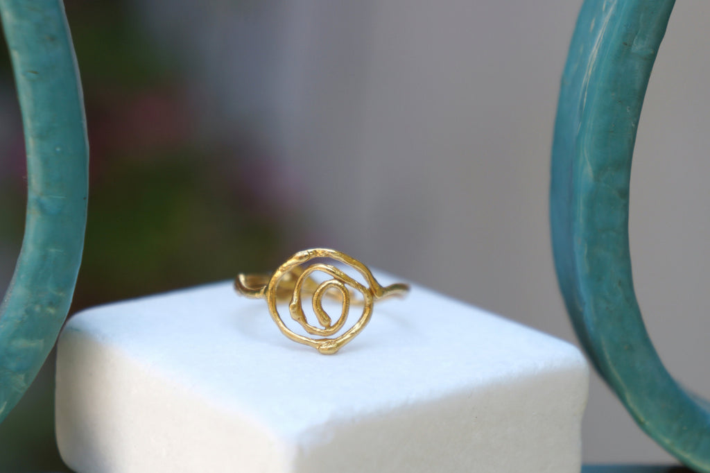 Handmade Nature Ring – Spiral Jasmine Twig Design | Eco Friendly Thin Branch Jewelry