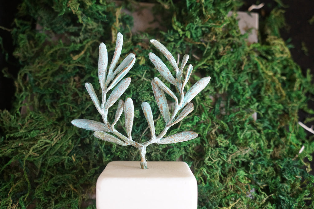 Olive Branch Decor – Brass Olive Wreath With Silver, Gold & Green Finish