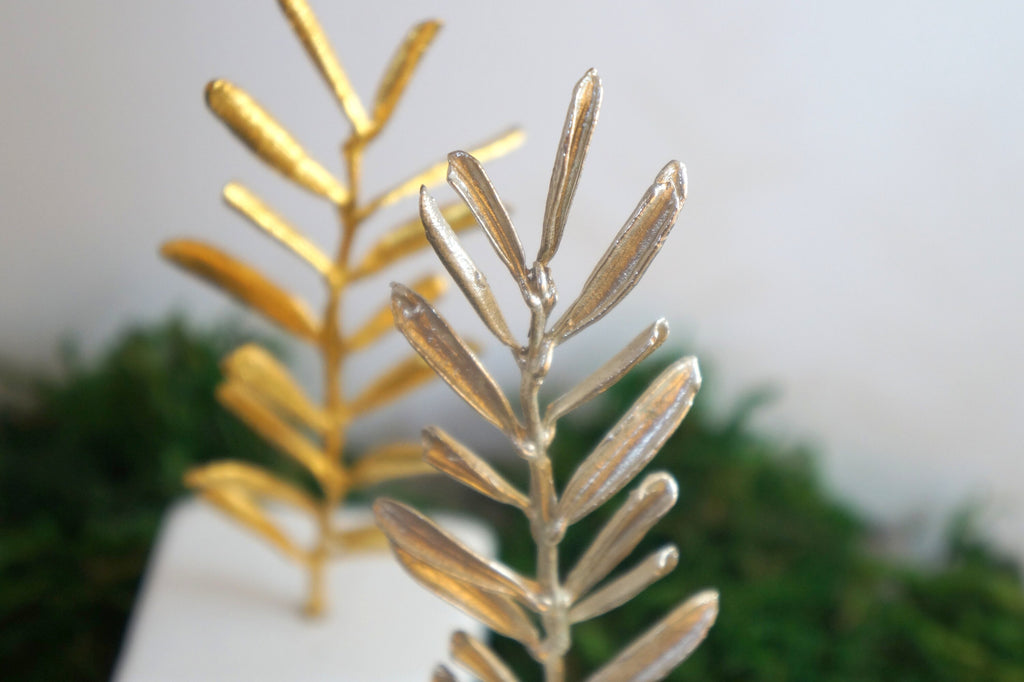 Olive Branch Decor - Handcrafted Brass Olive Tree Decoration with Gold Plating