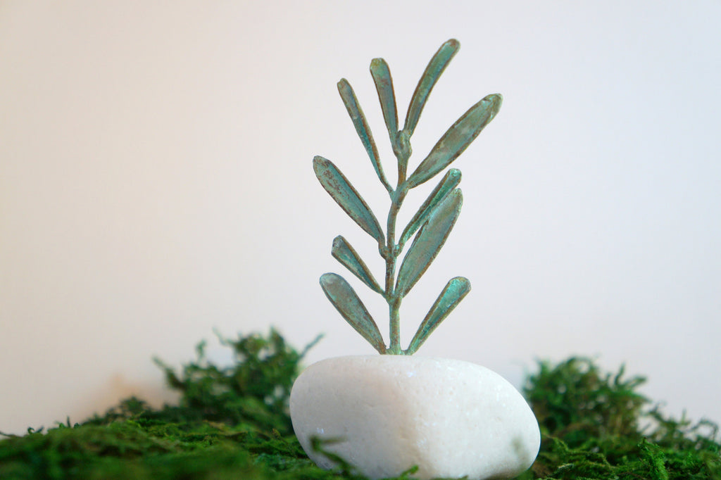 Olive Branch Decor - Silver Plated Brass Decorative Tree | Housewarming Gift & Office Desk Accent