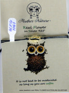 Coffee Bean Bracelet, Sterling Silver or Gold-Plated, Adjustable Cord, Minimalist Jewelry