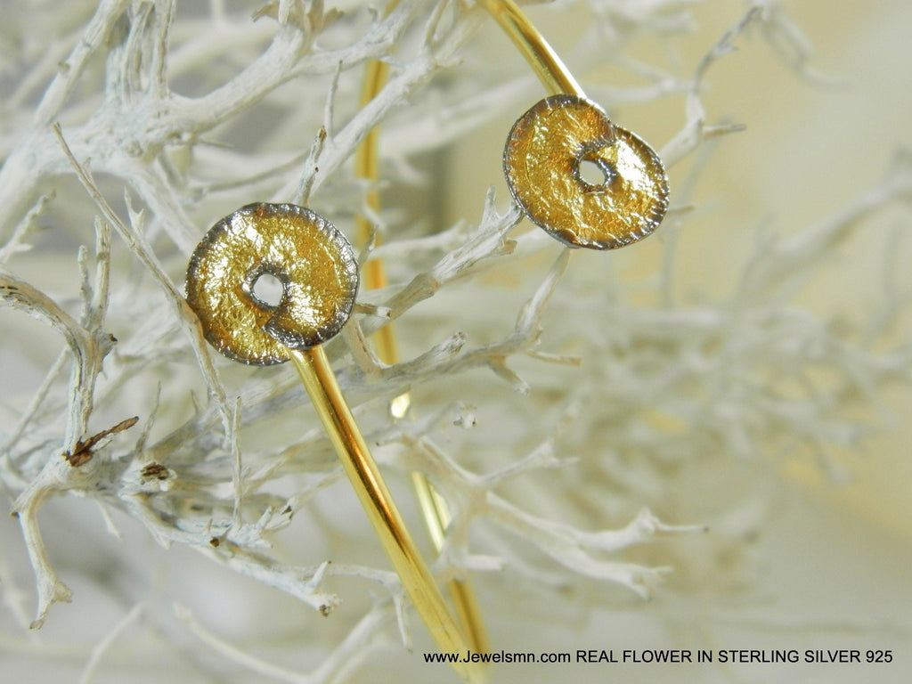 Nature-Inspired Spiral Leaf Cuff Bracelet - Gold Plated Silver