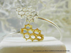 Honeycomb Cuff Bracelet: Electroformed Bee Design - Sterling Silver