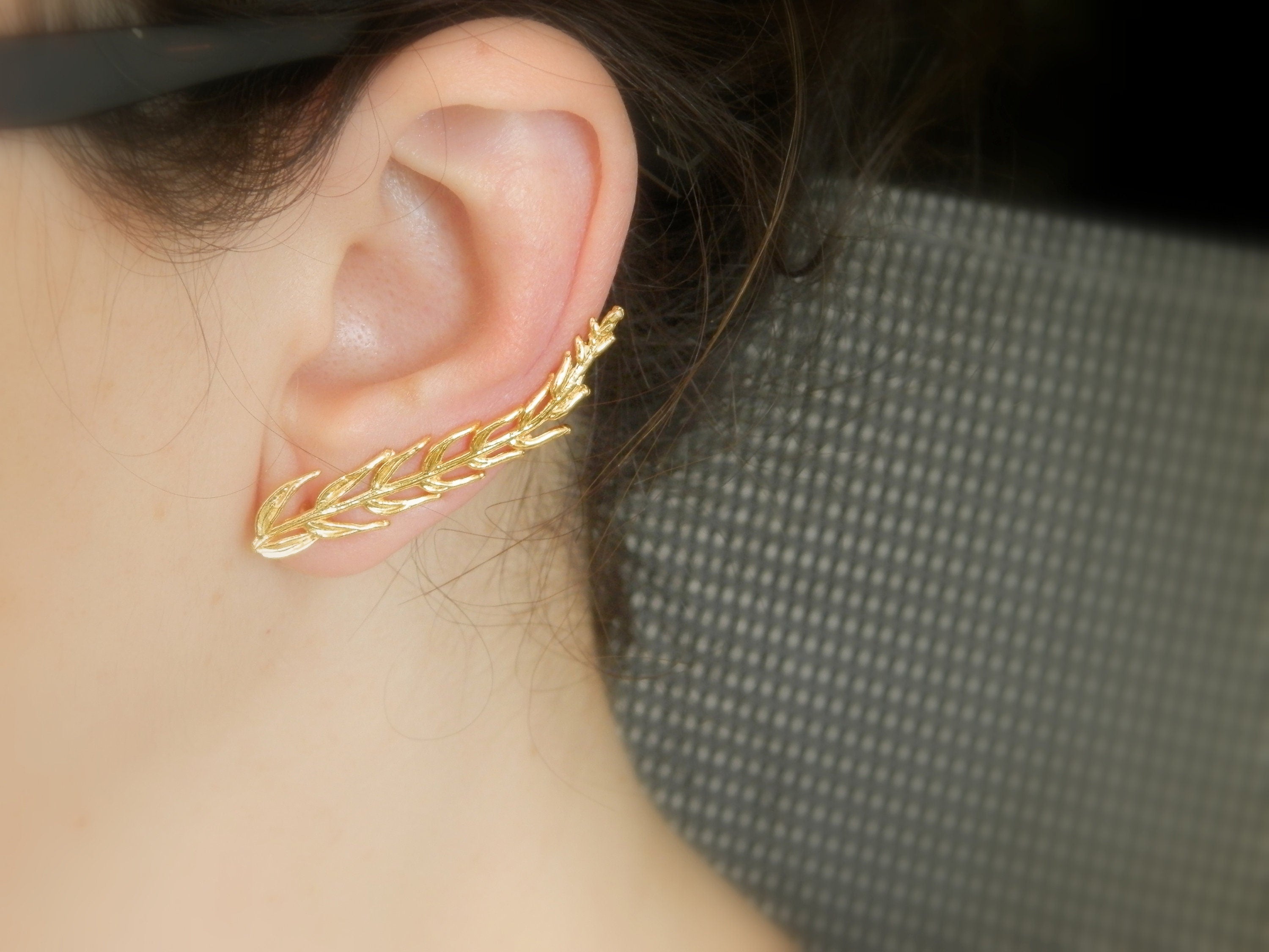 Araucaria Leaf Earrings: Nature Lover Jewelry (Silver or Gold)