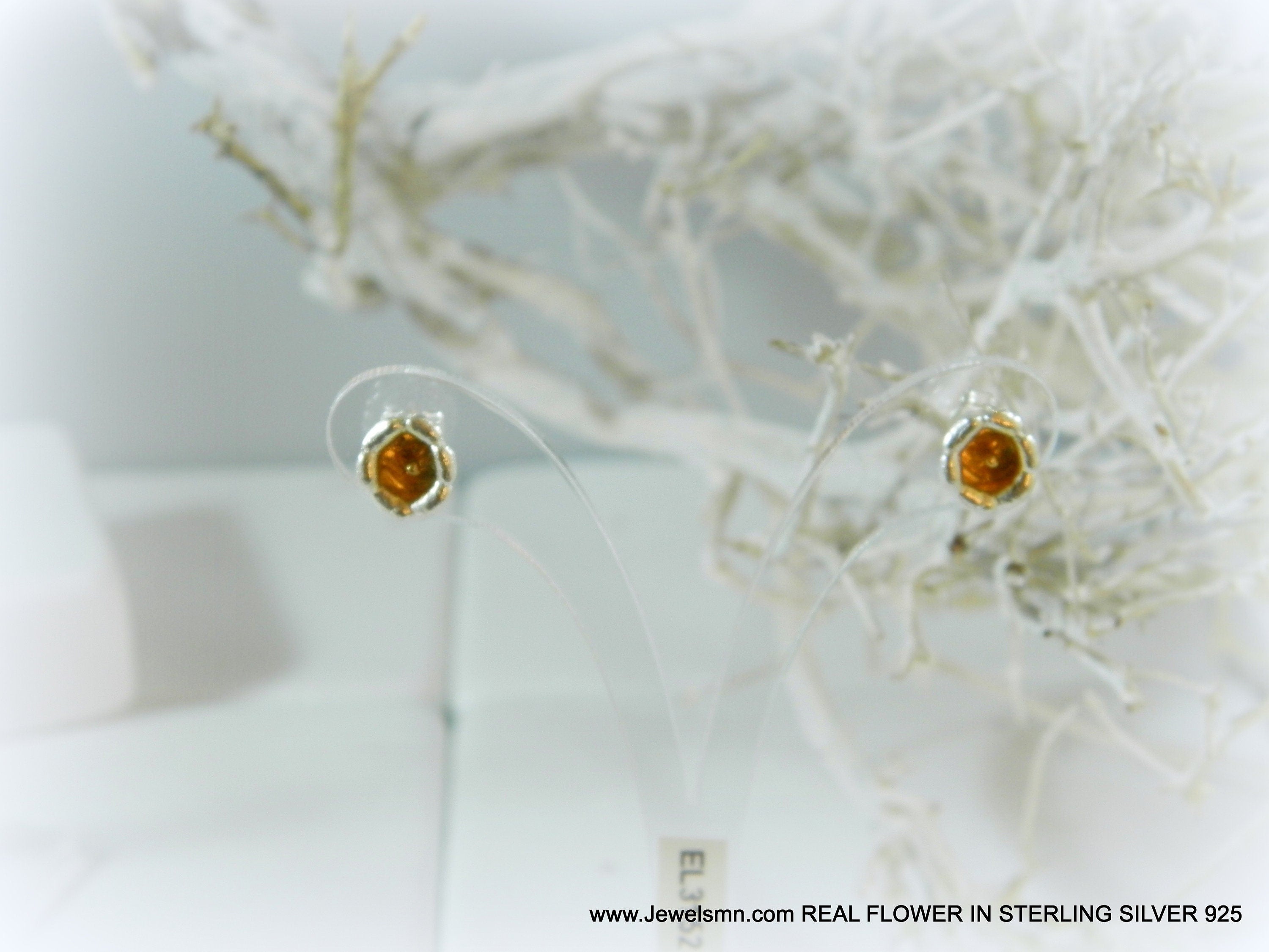 Minimalist Lily of the Valley Earrings - Dainty Sterling Silver Studs