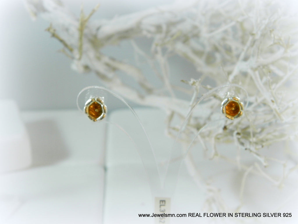 Minimalist Lily of the Valley Earrings - Dainty Sterling Silver Studs