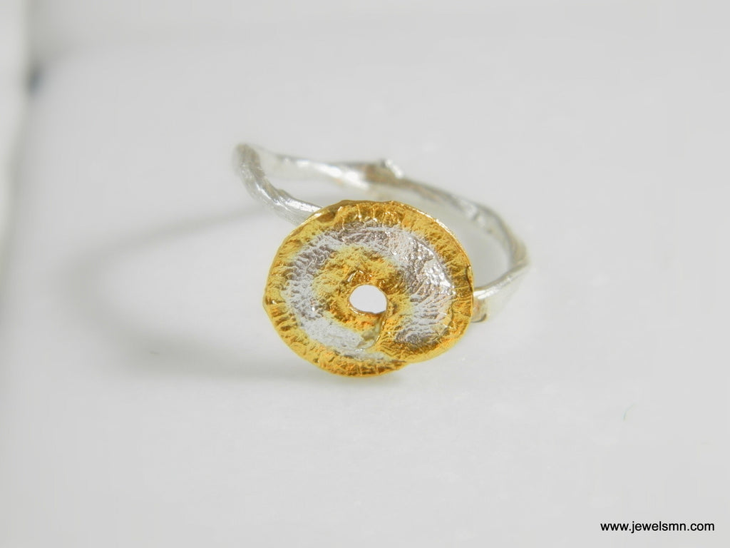 Branch and Leaf Ring - Sterling Silver Nature Jewelry