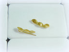 Rose Leaf Earrings: Sterling Silver Ear Climbers (Mismatched Pair)