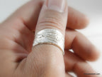 Tree Bark Thumb Ring, Gold-Plated Sterling Silver Jewelry, Adjustable Fit Band, Handmade Jewelry