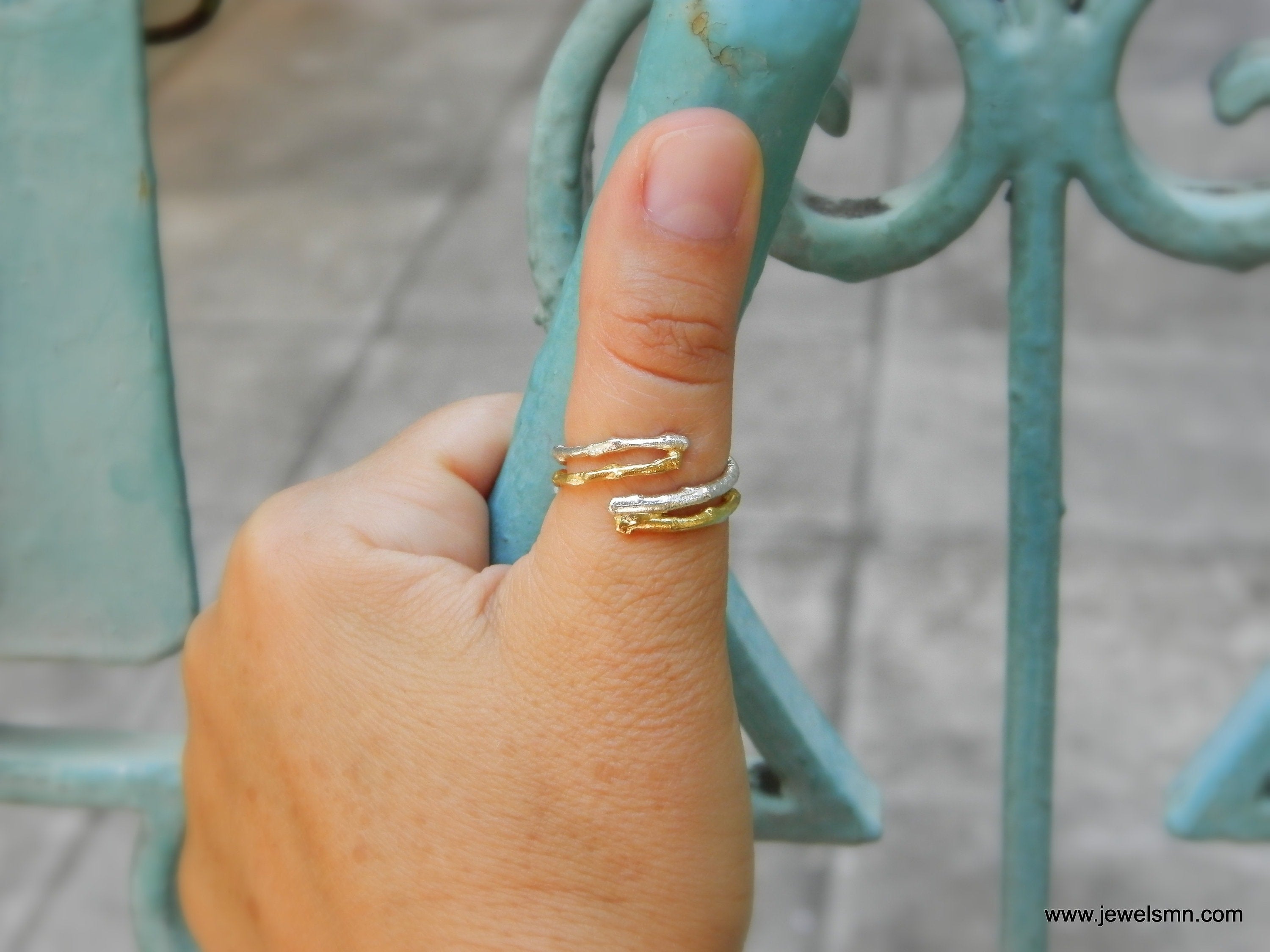 Adjustable Olive Branch Ring – Handmade Sterling Silver Nature Inspired Jewelry