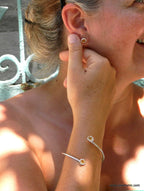 Lily of the Valley Silver Bracelet - Open Cuff, Adjustable Fit