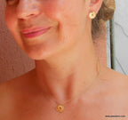 Spiral Leaf Stud Earrings - Dainty 14k Gold Plated Silver