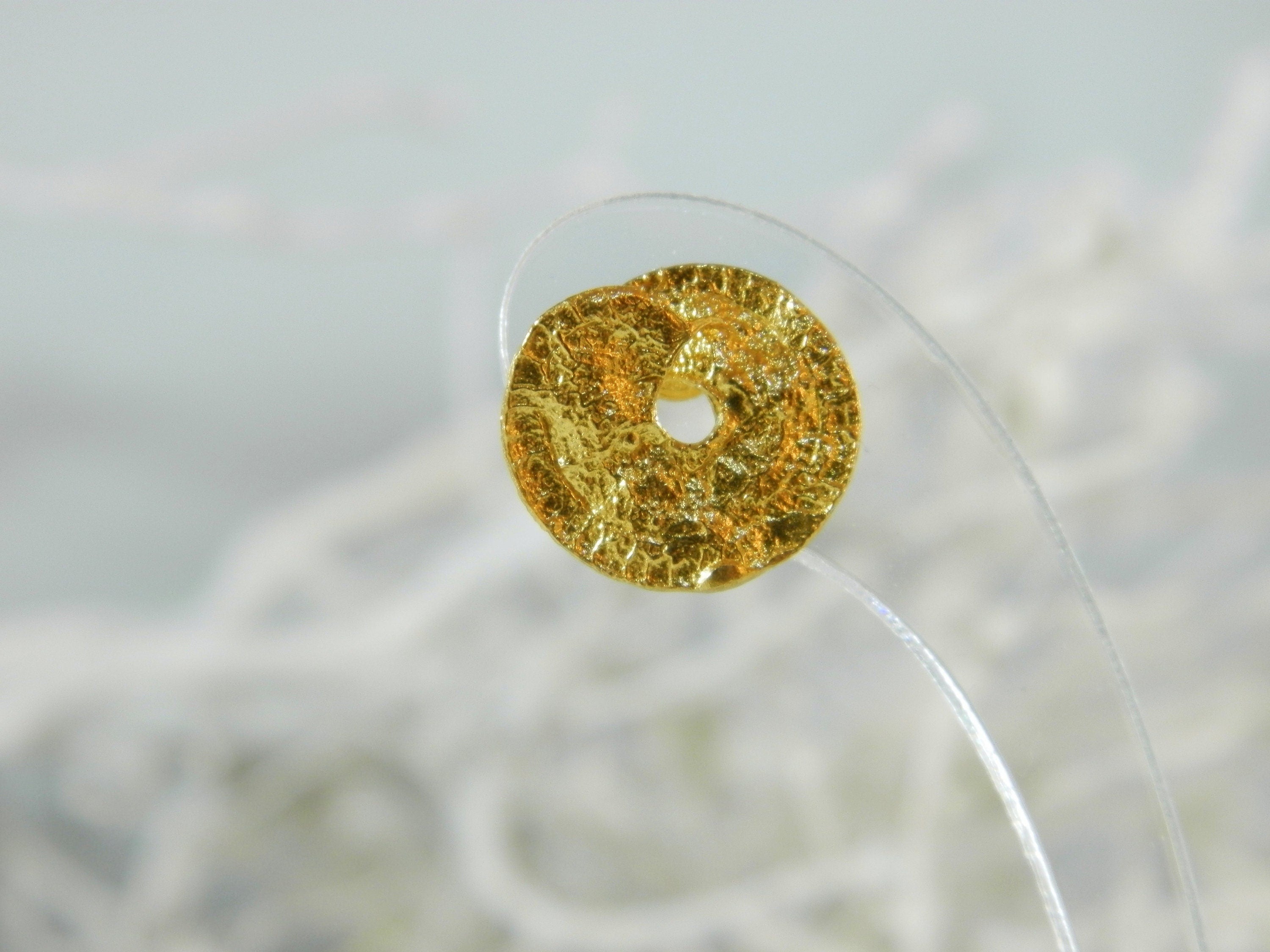 Gold Leaf Stud Earrings - Handmade 14k Gold Plated Sterling Silver Jewelry