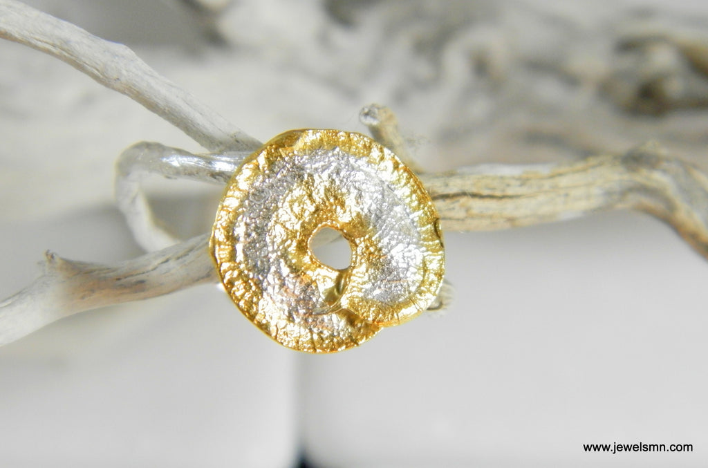 Silver Leaf Ring: Nature-Inspired Spiral and Branch Design