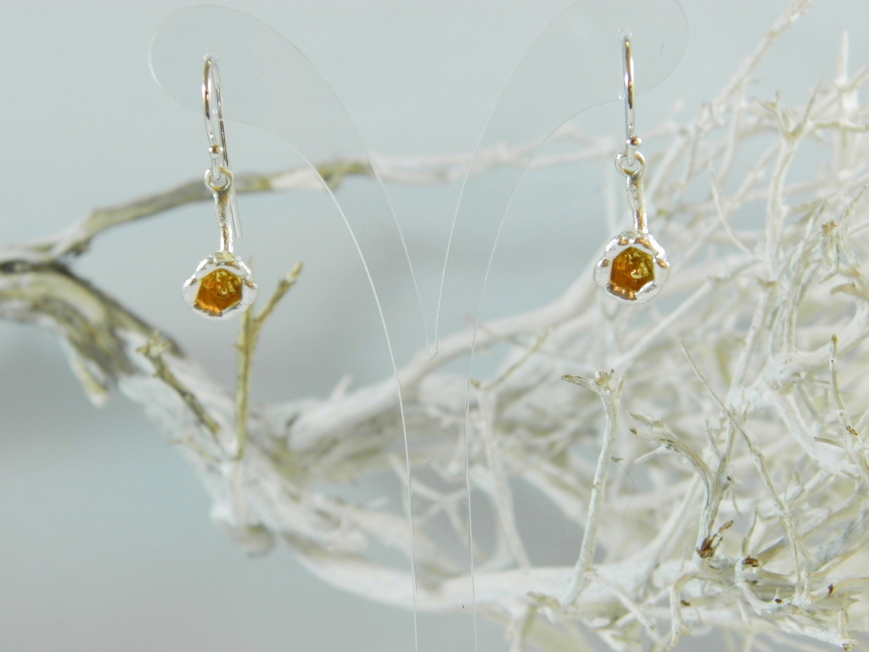 Floral Drop Earrings: Real Lily of the Valley in Silver (Lightweight, Handmade)