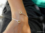 Lily of the Valley Silver Bracelet - Open Cuff, Adjustable Fit