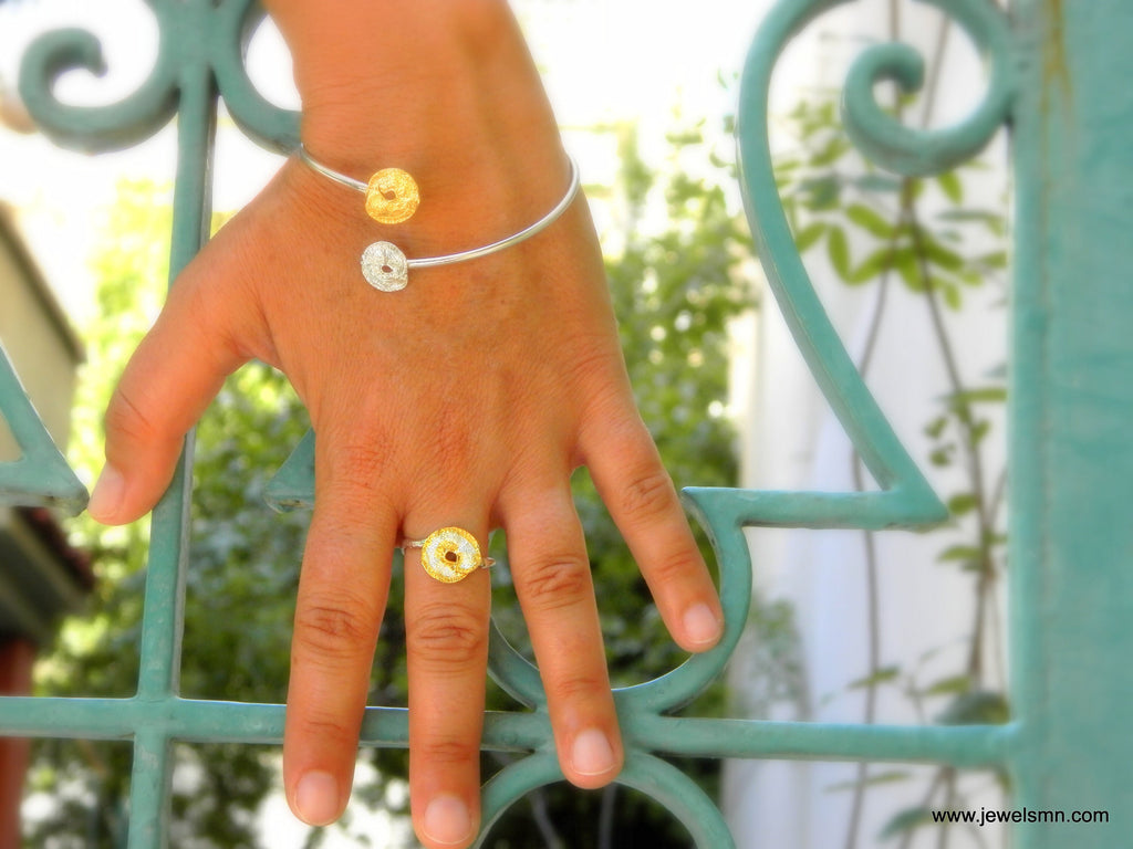 Silver Leaf Ring: Nature-Inspired Spiral and Branch Design