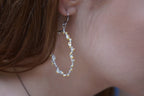 Nature-Inspired Hoop Earrings, Sterling Silver with Gold Buds (Lightweight)