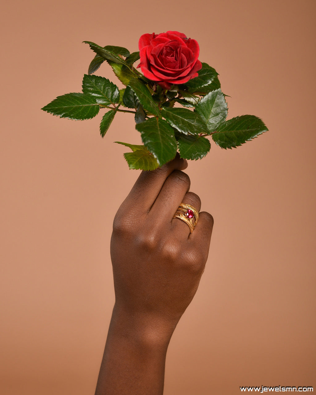 Vintage Gold Statement Ring - Pine Tree Branch Design