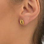 Gold-Plated Coffee Earrings, Gold-Plated Jewelry, Brass Studs, Coffee Bean Charm, Unique Gift Idea
