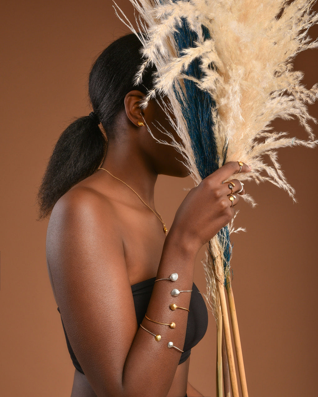 Sterling Silver Bracelet – Adjustable Cuff With Two Clam Shells, Eco Friendly Jewelry