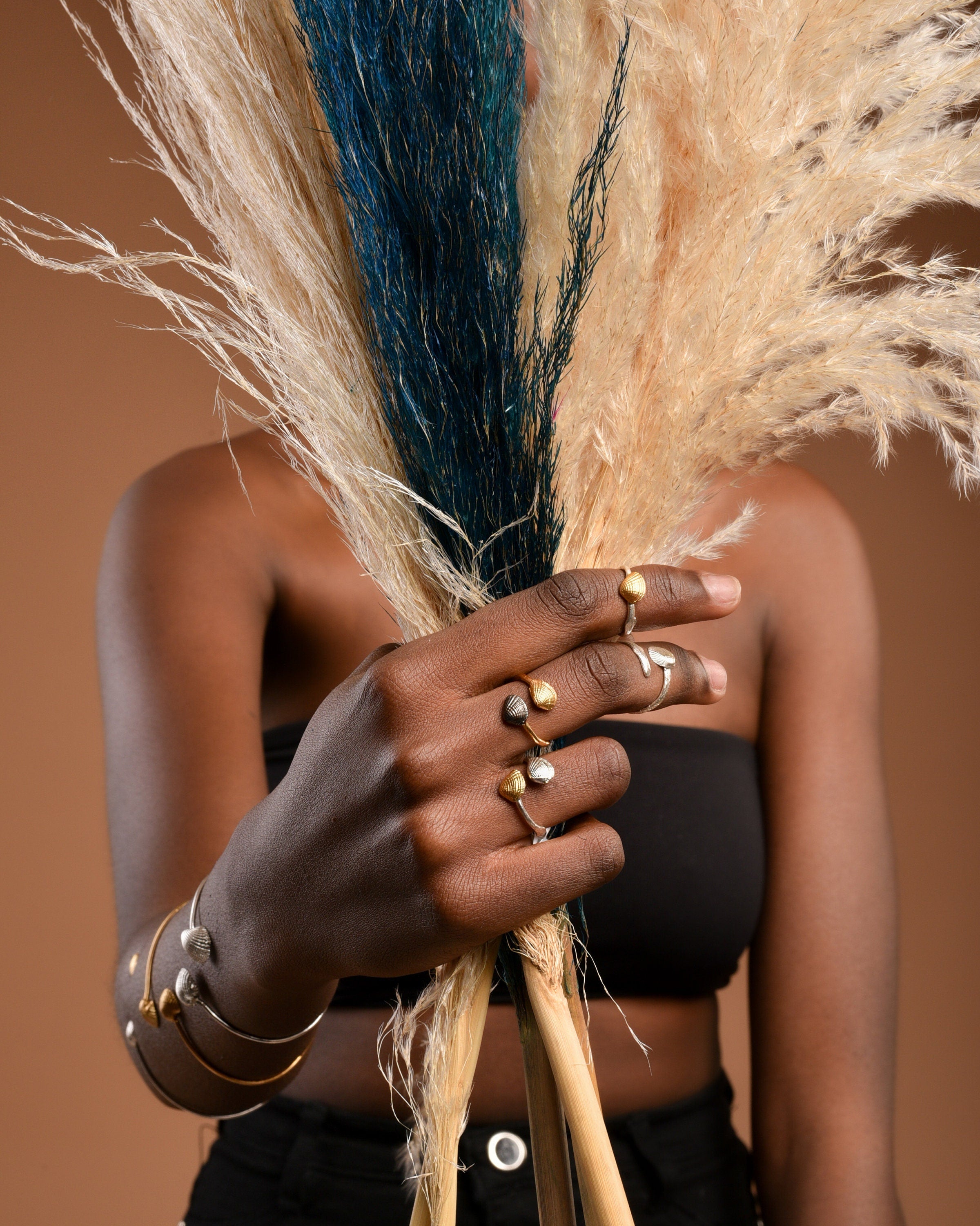 Sterling Silver Cuff Bracelet – Adjustable Two Clam Sea Shell Jewelry Gift