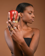 Nature-Inspired Bark Ring, Gold Plated Sterling Silver (Wide Band)