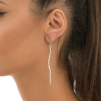 Silver Pine Twig Earrings - Mismatched Nature Statement Jewelry