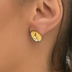 Limpet Shell Earrings: Gold and Black Eco-Friendly Studs (Handmade)
