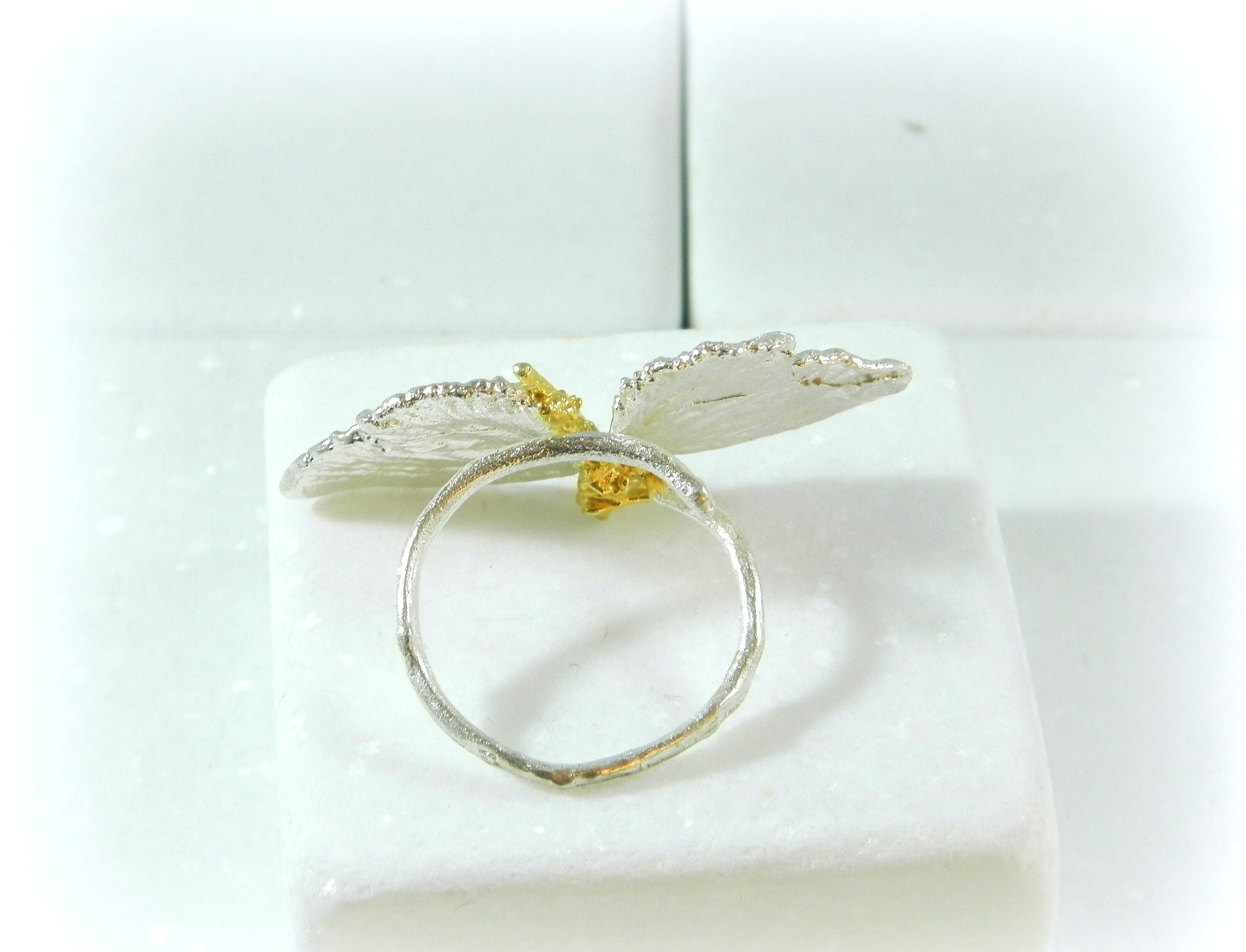 Butterfly Ring Sterling Silver – Adjustable Artisan Crafted Nature-Inspired Jewelry