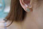 Gold Leaf Earrings: Sterling Silver Rose Leaves (Dainty Studs)