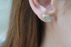 Gold Leaf Earrings: Sterling Silver Rose Leaves (Dainty Studs)
