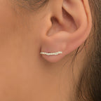 Twig Stud Earrings: Minimalist Juniper Branch - Sterling Silver & Gold