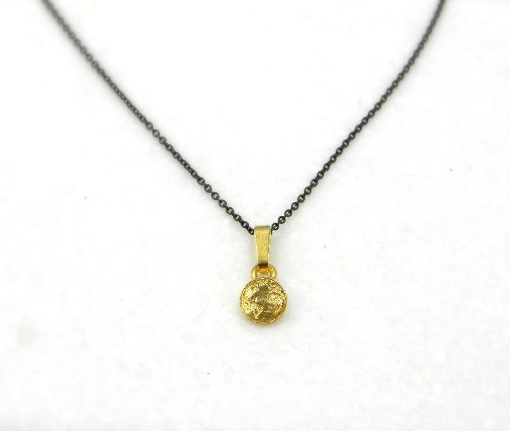 Solid Gold Earth Pendant - Minimalist Globe Design, 9k 14k 18k Gold Necklace