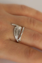 Silver Rose Ring, Sterling Silver or Gold-Plated Ring, Branch Ring, Gift for Her, Birthday Gift for Women, Handmade Silver Jewelry