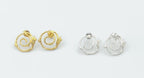 Sterling Silver Twig Earrings: Gold Plated Spiral Studs