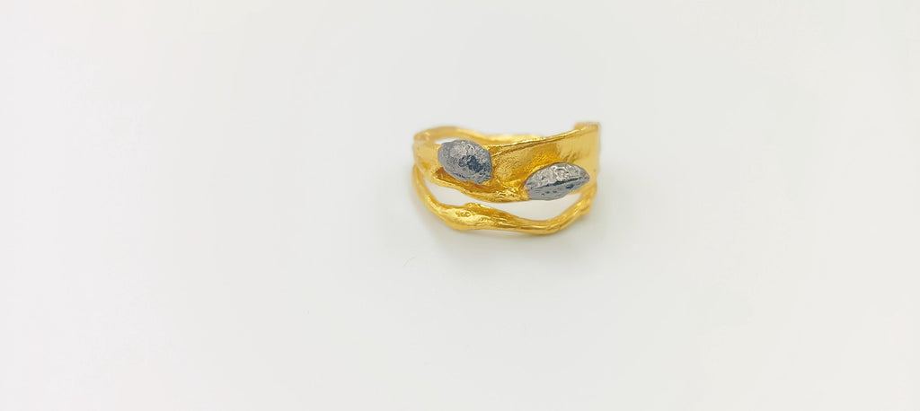 Solid Gold Ring – Olive Branch Ring in 14k White, Rose & Yellow Gold | Unique Nature Jewelry