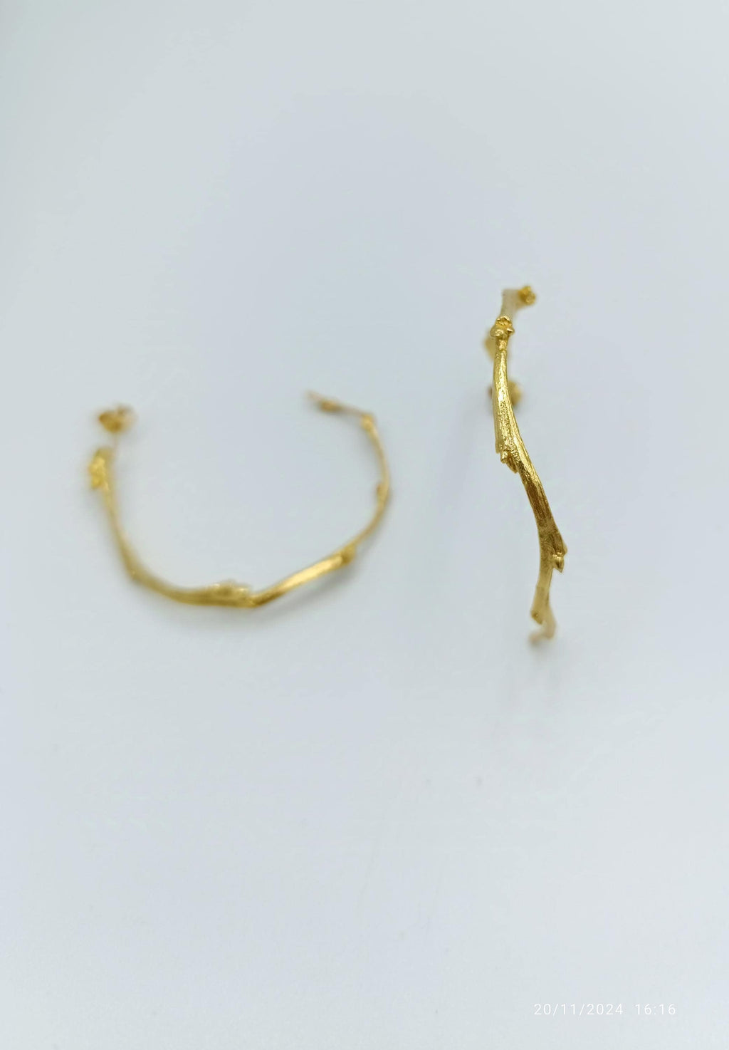 Gold Hoop Earrings | Olive Branch Botanical Hoops – Handmade Nature Jewelry