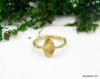 Botanical Brass Ring - Handmade Rose Leaf, Eco-Friendly Style