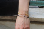 Botanical Two-Tone Branch Cuff Bracelet, Gold-Plated Brass (Adjustable)