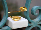Clam and Mussel Bracelet: Nature-Inspired Adjustable Gold-Plated Brass Cuff