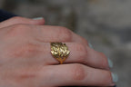 Fern Leaf Ring: Gold Plated Brass, Nature-Inspired Design
