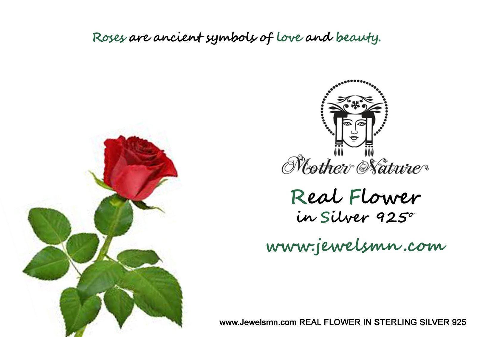 Nature-Inspired Gold Ring, Real Rose Leaves (Adjustable, Recycled Brass)